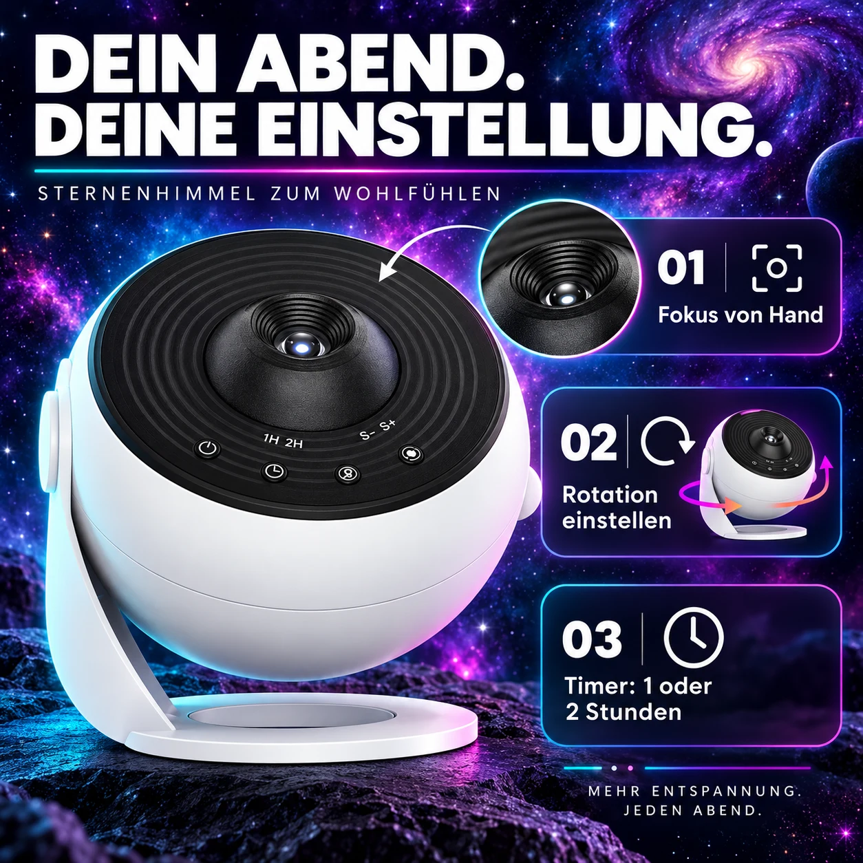 Pro: Motive, Fokus, Rotation und Timer